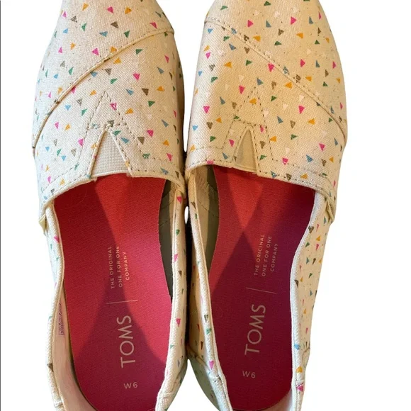 NEW Toms Confetti Cavnvas Flats - Picture 6 of 6